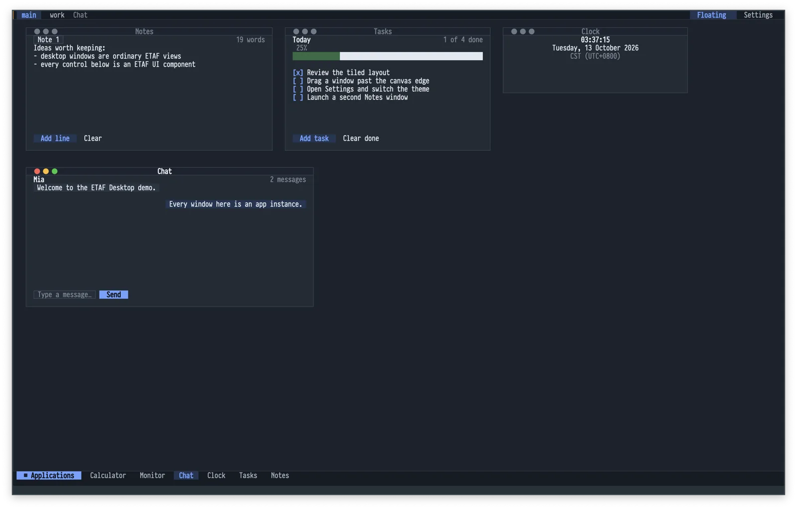 ETAF Desktop window manager